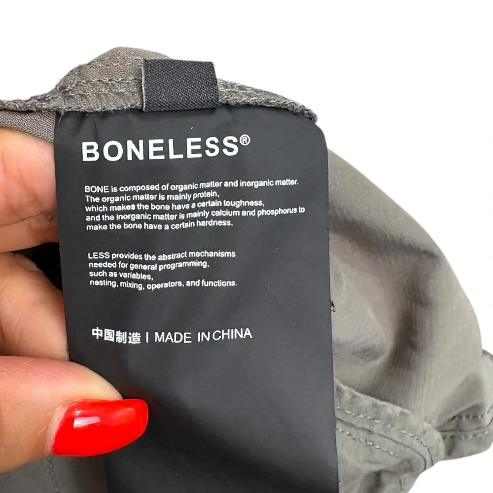 BONELESS Taupe Gray Slim Light Weight Pants‎ Ankle Zip Pants Size Medium